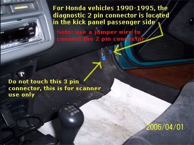 1996 Honda crv diagnostic plug location