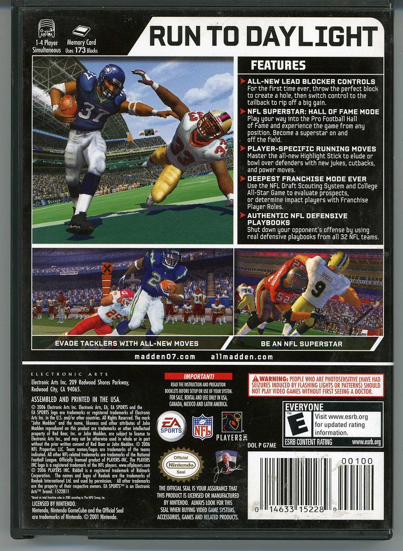 Ea Sports Madden 07 2007 Nintendo Gamecube Wii U Complete Box Manual Disc Mint 014633152289 Ebay