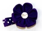 On Purple Days...Rich Purple Ribbon Flower Hairclip