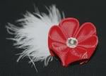 ~*Bleeding Heart*~ Folded Ribbon Flower Hairclip