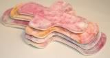 ~*Happy Pink Insta-Stash #2~* Set of 4 Bamboo Velour/Wool Backed Mama Cloth Pads