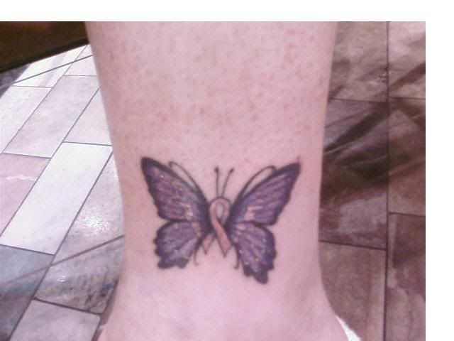 cancer ribbon butterfly. cancer ribbon butterfly Image