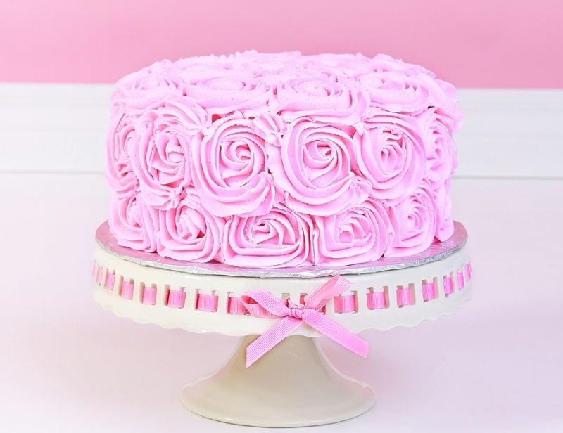 pink birthday cake photo: Buttercream Rose Cake cakesmash.jpg
