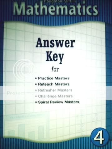 Houghton Mifflin 4th Grade 4 Math Answer Key Homeschool