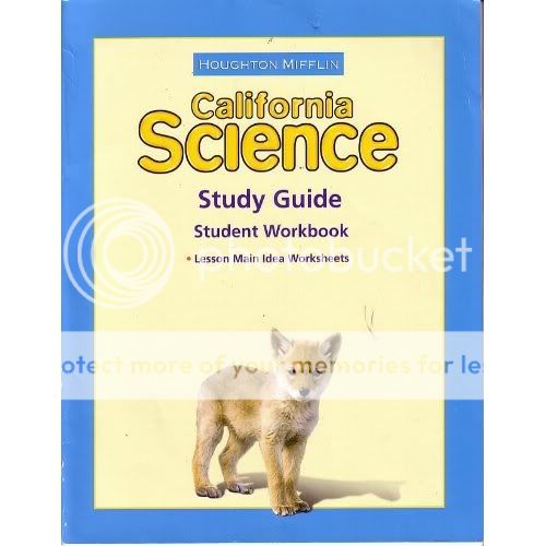 Kindergarten Grade K Houghton Mifflin Science CA Workbook Homeschool 