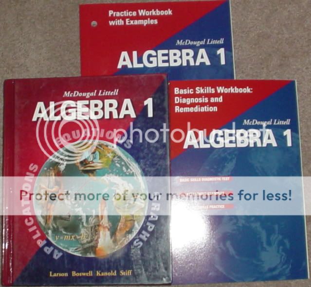 Algebra 1 McDougal 9th Grade 9 Math Text 2 Workbooks