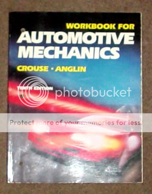 Glencoe Automotive Mechanics Workbook Auto Shop Car Repair Mechanic