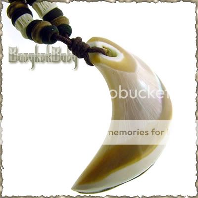 Tusk Talon SHELL PENDANT Handcrafted Fish Bone Beads  